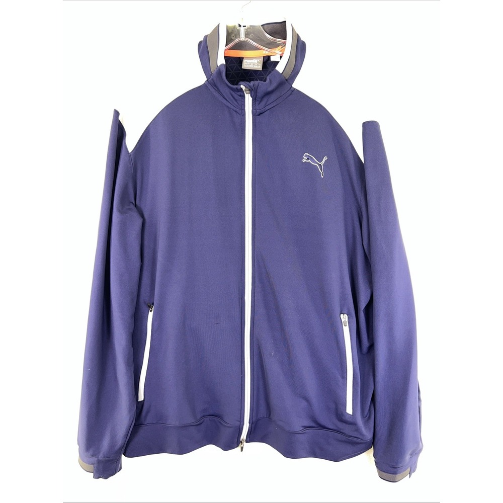 Puma Golf Men's XL Full‎ Zip PWR-Warm Jacket Performance Stretch - Navy Gray
